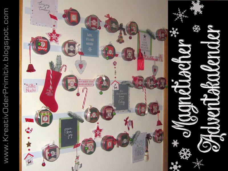Magnetischer Adventskalender aus IKEA Behältern