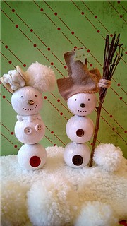 Schneemann mit Schneefrau