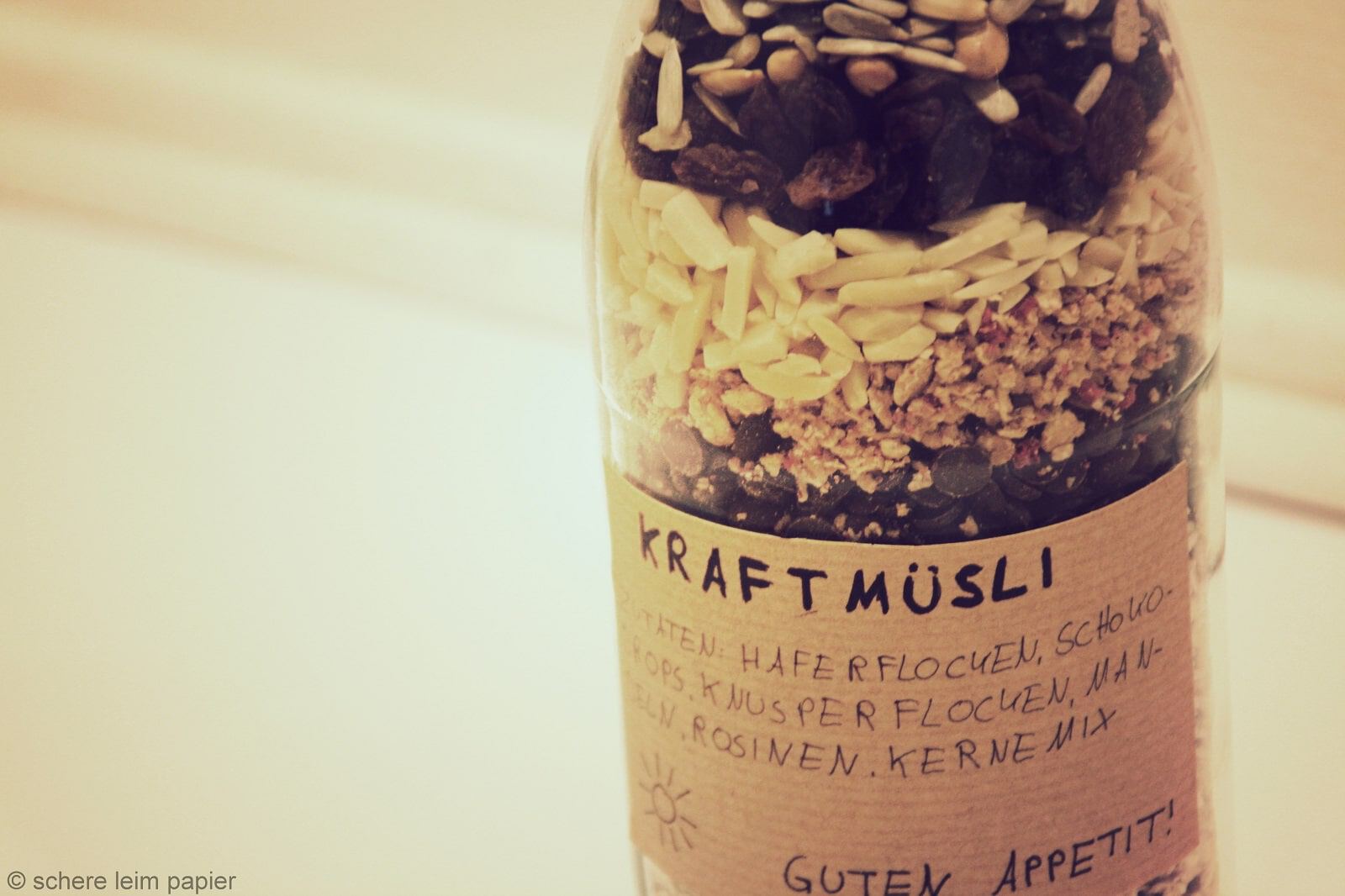 Geschenk in letzter Minute: Müsli in der Flasche