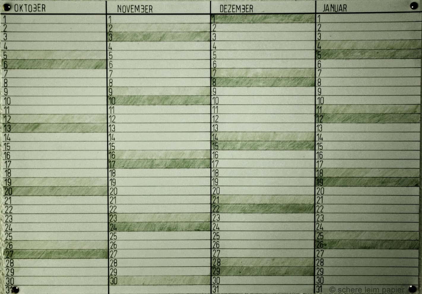 Wandkalender selbstgemacht