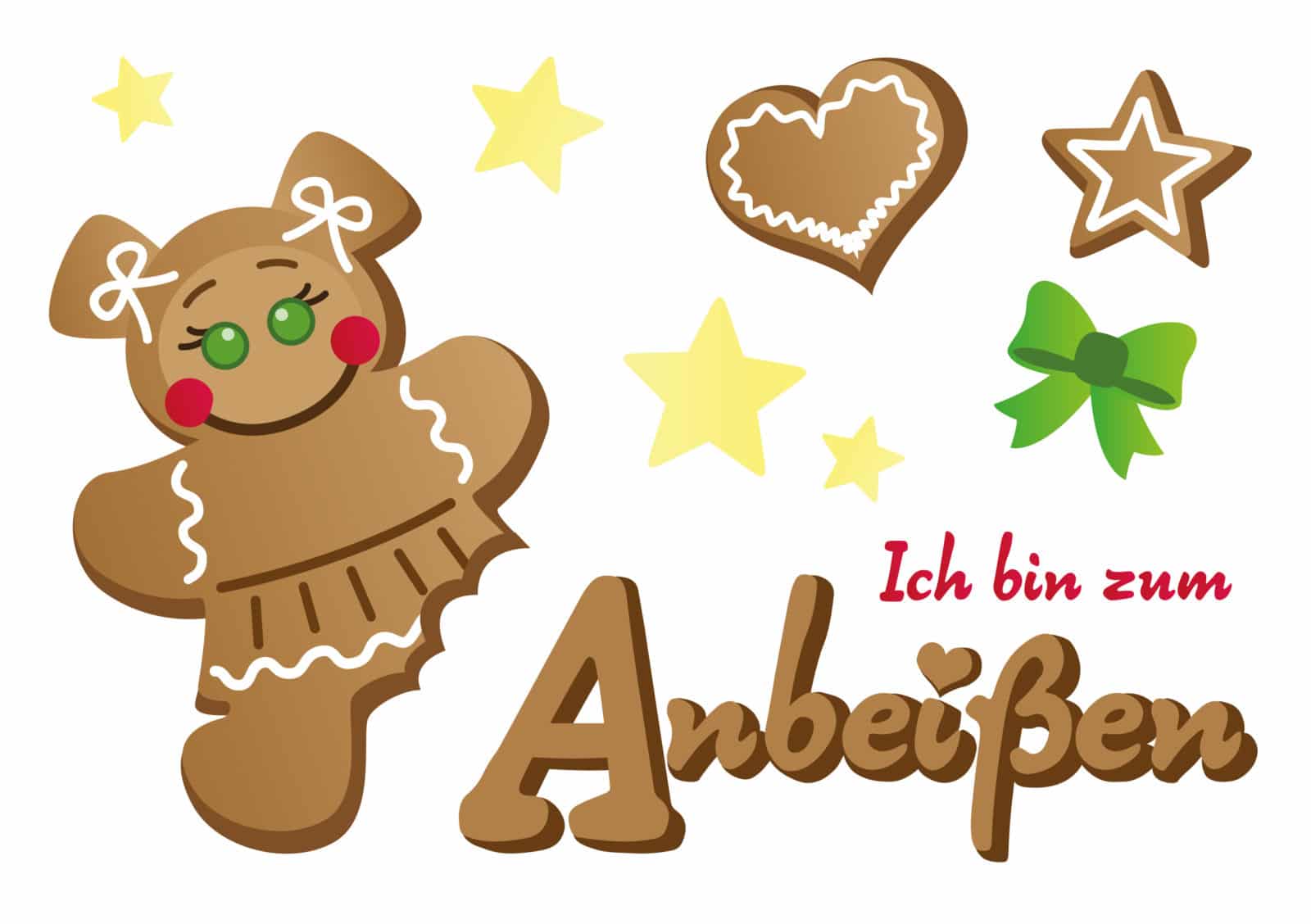 Freebie: Lebkuchenfrau & -mann als Motiv-Vorlage zB für Bügelbilder