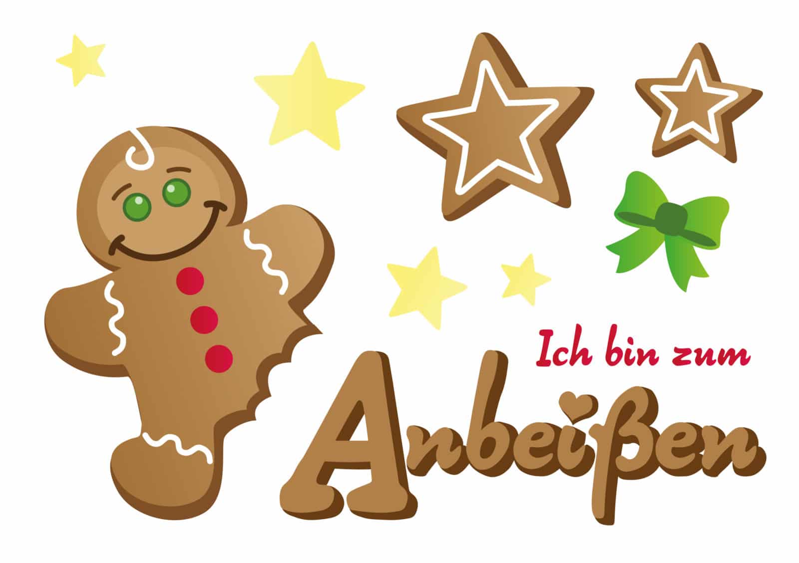 Freebie: Lebkuchenfrau & -mann als Motiv-Vorlage zB für Bügelbilder