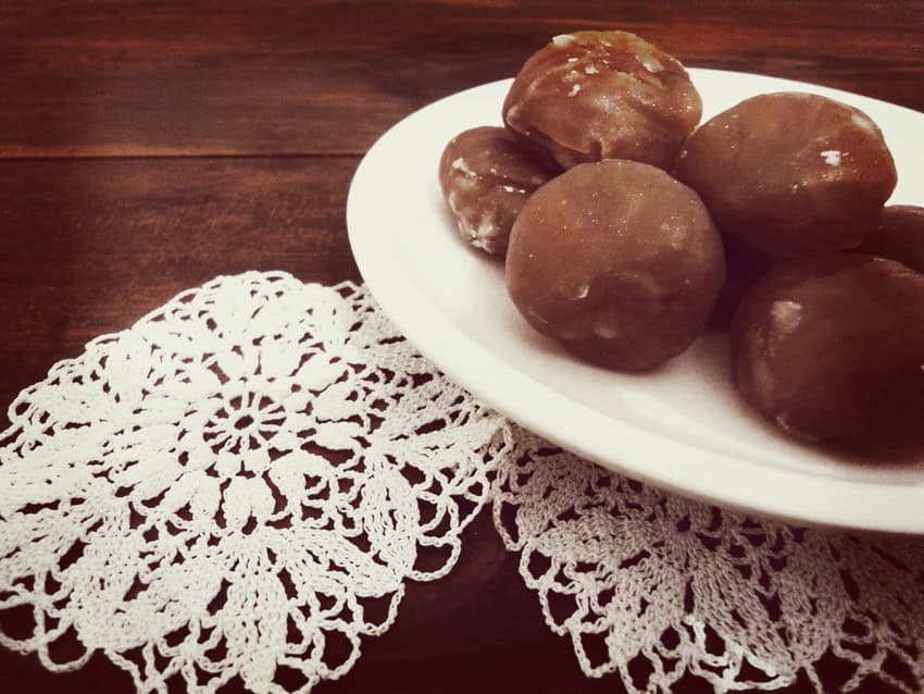marrons glacés oder kandierte Kastanien