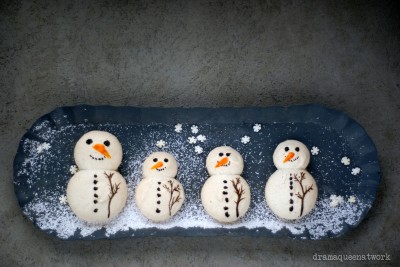 Schneemann-Macarons