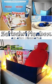 Zeitschriftenbox aus Milchkarton