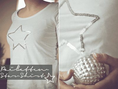 Pailletten-Stern-Shirt