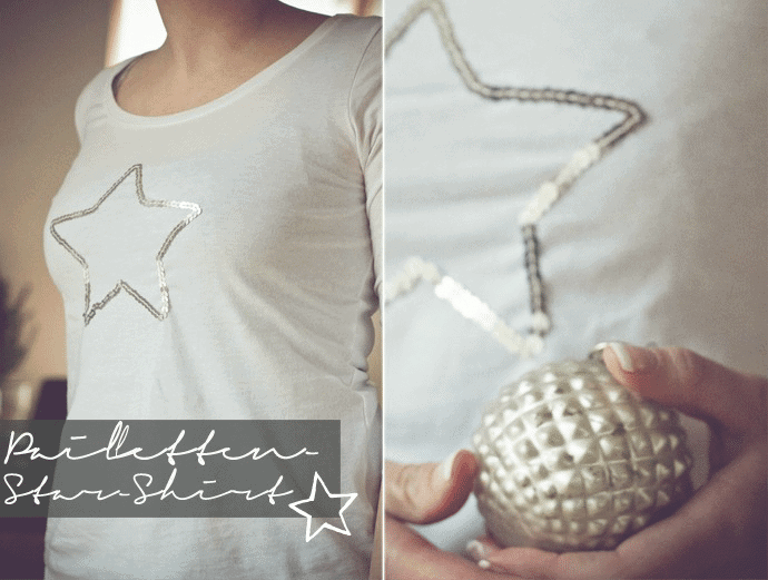 Pailletten-Stern-Shirt