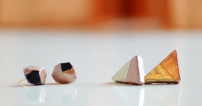 geometrische DIY Ohrringe aus Radiergummi