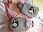 Wärmflaschenhülle mit Pinguinapplikation