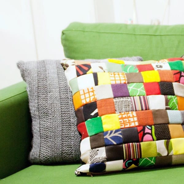 Patchwork Kissen aus gratis Stoffproben von IKEA