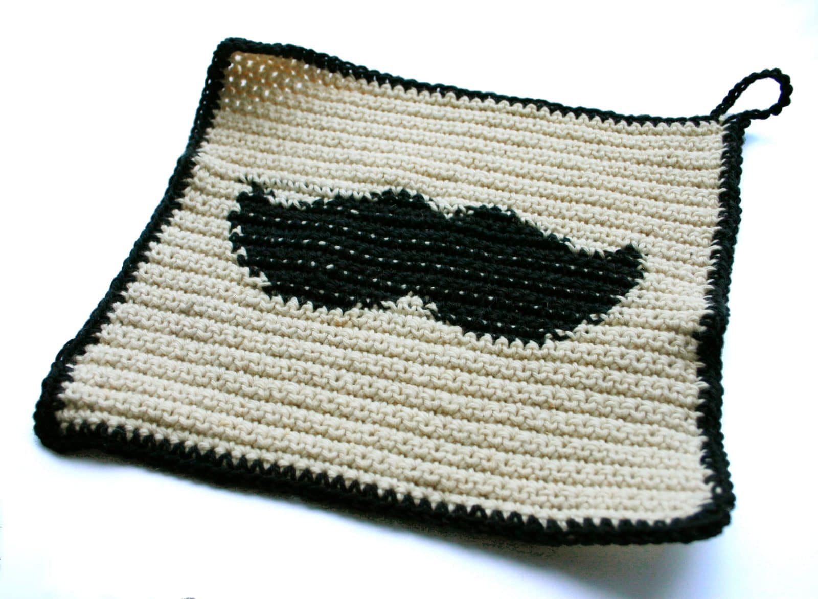 Moustache-Mania: Topflappen mit Bart. Oder Bartlappen.