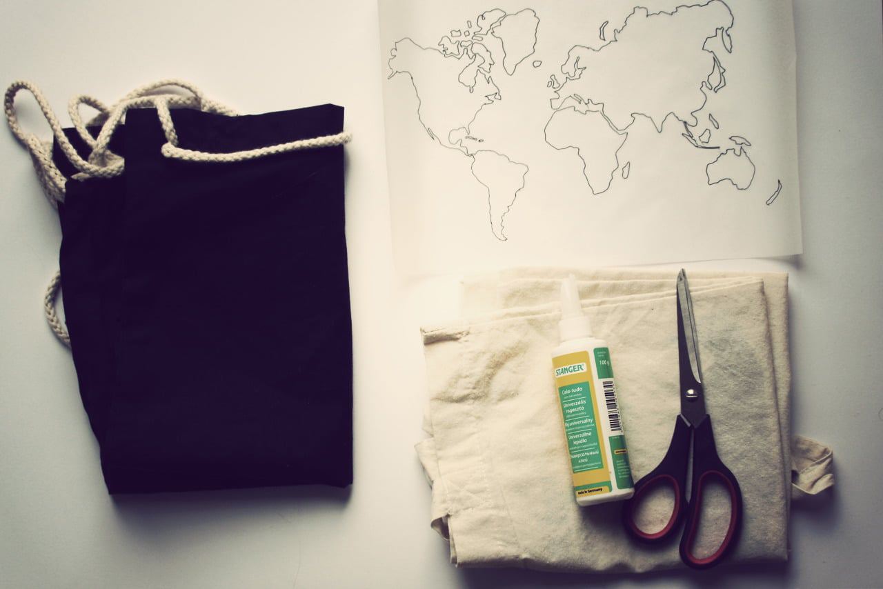 DIY Weltkarten-Beutel
