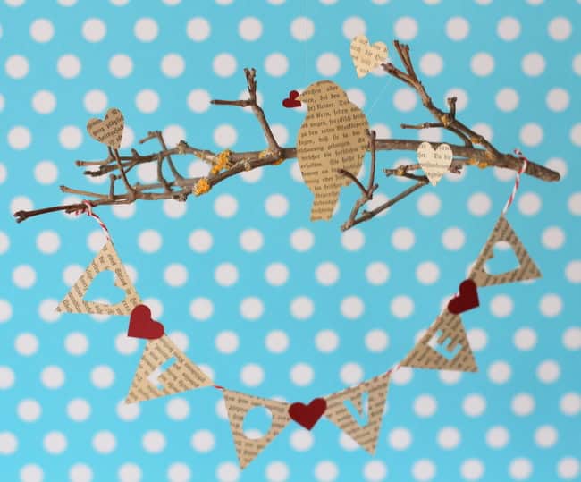 Wimpelkette zum Valentinstag (Freebie)