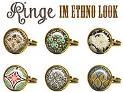 RING ETHNO FLORAL CABOCHON SHABBY