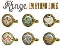 RING ETHNO FLORAL CABOCHON SHABBY