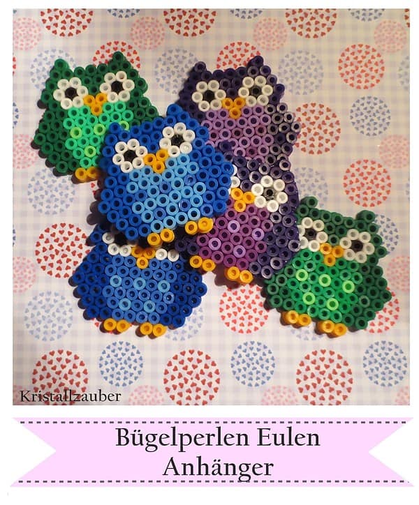 Bügelperlen Eule Anhänger - HANDMADE Kultur