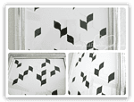 Chevron Wandbild aus Papier und Tusche