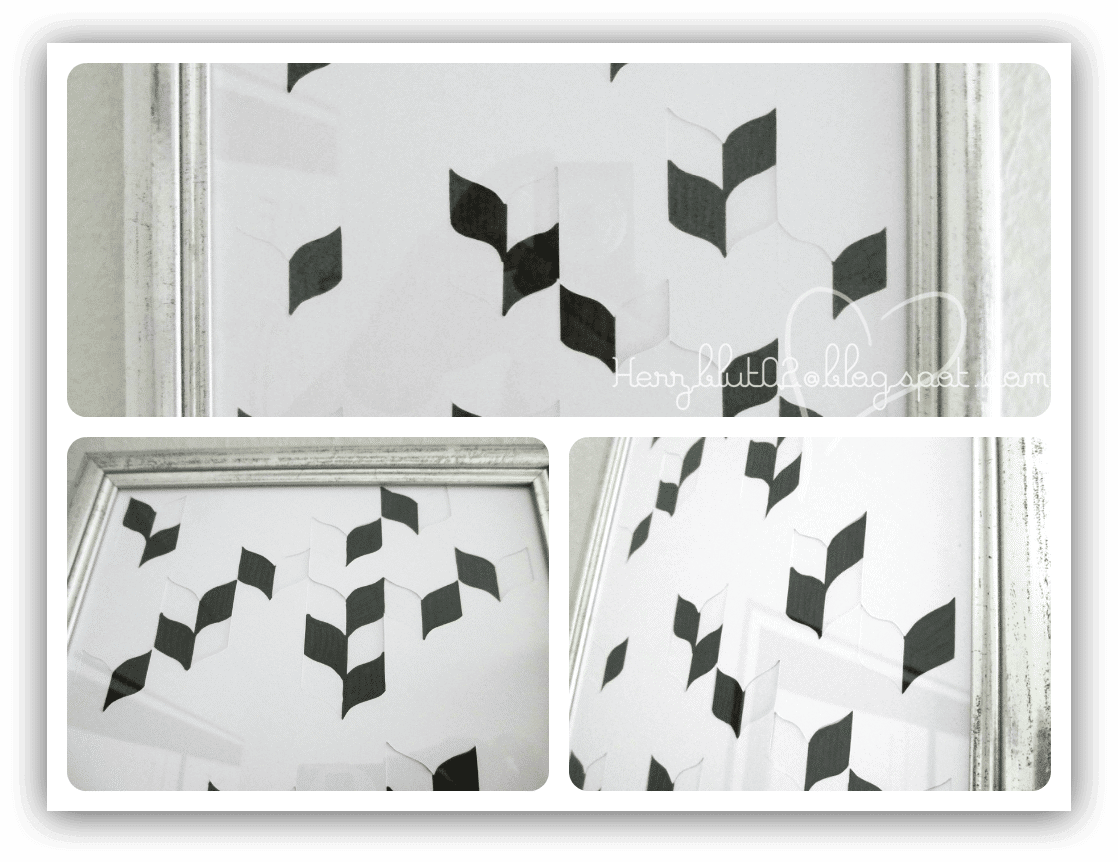 Chevron Wandbild aus Papier und Tusche