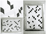 Chevron Wandbild aus Papier und Tusche