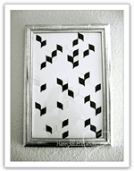 Chevron Wandbild aus Papier und Tusche