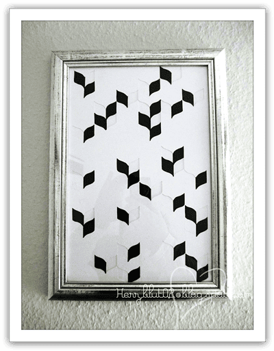 Chevron Wandbild aus Papier und Tusche