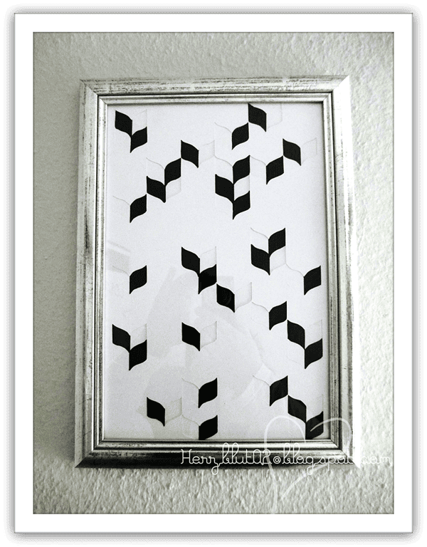 Chevron Wandbild aus Papier und Tusche