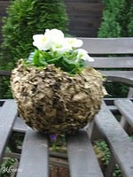 Blumenübertopf aus Laub