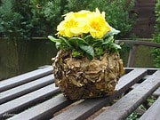 Blumenübertopf aus Laub