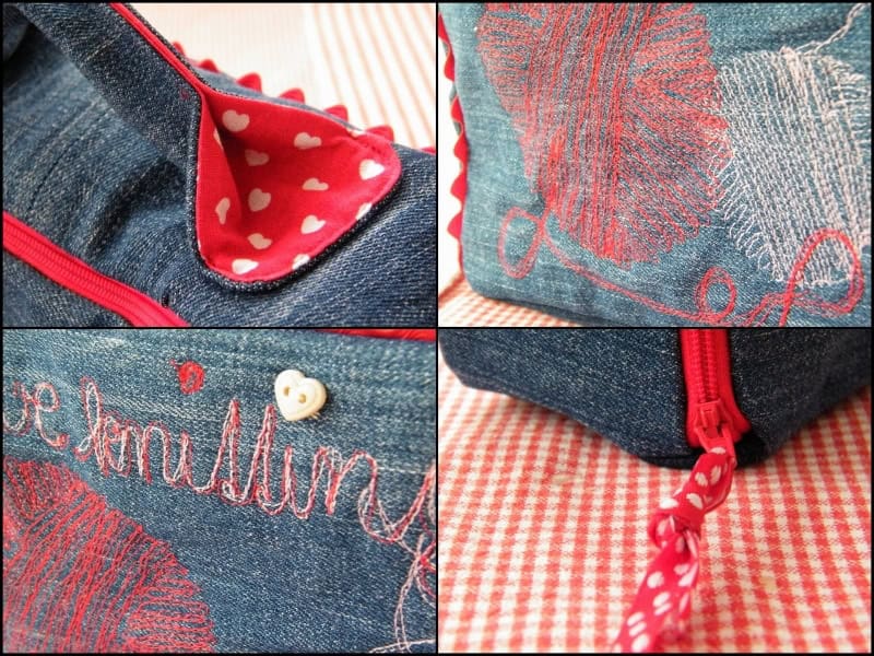 Wollköfferchen aus Jeans