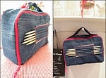 Wollköfferchen aus Jeans