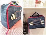 Wollköfferchen aus Jeans