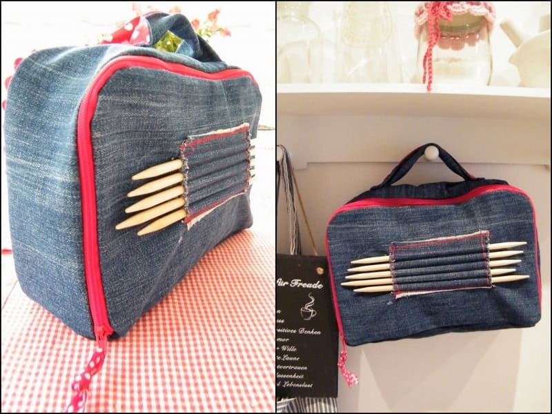 Wollköfferchen aus Jeans