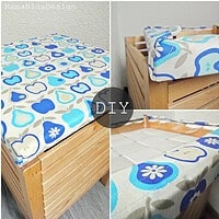 DIY - farbfrischer Bezug für einen kleinen schwedischen Aufbewahrungshocker 