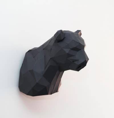 DIY: 3D Origami Panther im Trophäenlook [Freebie]