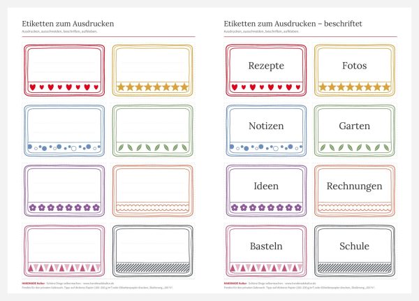 [freebie] Etiketten zum Ausdrucken