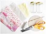 Marmeladengläser als Gastgeschenke mit Vintage Stoffen