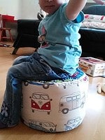 SITZKISSEN TUTORIAL aus JERSEYRESTEN und WACHSTUCH
