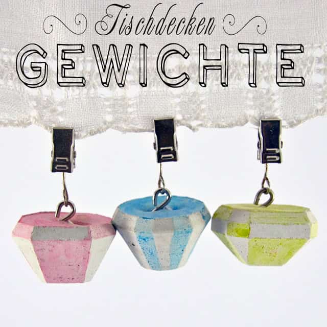 Tischdecken-Gewichte aus Beton