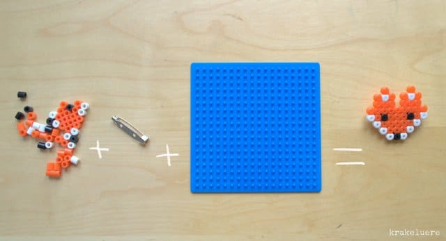 Fuchs-Anstecker aus Bügelperlen