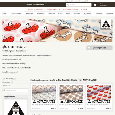 ASTROKATZE. Textildesign aus Deutschland. Wir vertreiben unsere selbst entworfenen Stoffe als Eigenproduktion. 