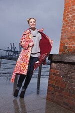 Regenmantel mit Strickfutter