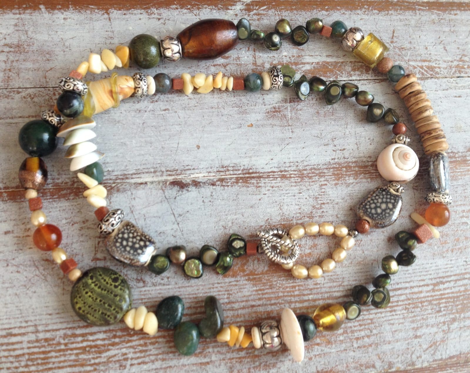 Kette mit Naturmaterialien - HANDMADE Kultur