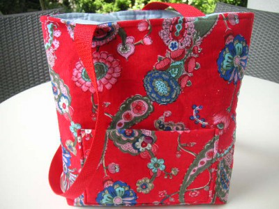 Shopper mit Vortasche Blumendesign