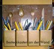 Besteckkasten an der Wand