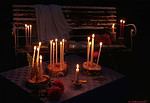 Kerzenständer aus Birkenstammscheiben
