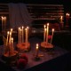Kerzenständer aus Birkenstammscheiben