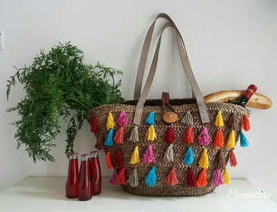 Bunte Basttasche