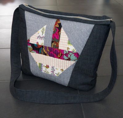 Idee für eine gequiltete Jeans-Patchwork-Tasche