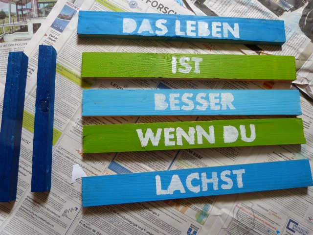 Schild oder Topfuntersetzer aus Holz mit Spruch