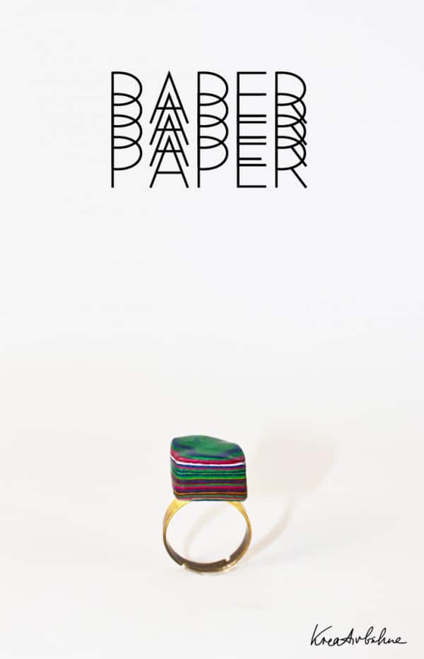 DIY Ring aus alten Papierresten